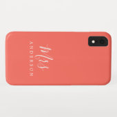 Future Mrs Vibrant Coral Chic Script Bride Case-Mate iPhone Hülle (Rückseite (Horizontal))