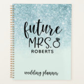 Future Mrs. Wedding Blue Glitzer Planer (Vorderseite)