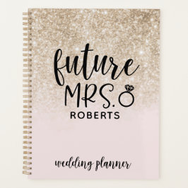 Future Mrs Wedding Blush Pink and Gold Glitzer Planer