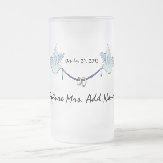 Future Mrs Wedding Doves Mattglas Bierglas (Mittel)