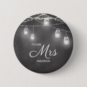 Future Mrs Wedding Schwarz-weiß Bride Button