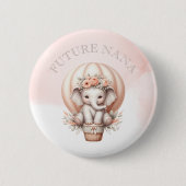Future Nana Baby Shower Peach Elephant Button (Vorderseite)