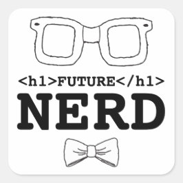 Future Nerd Clipart Nerd Brillen Clipart Design Quadratischer Aufkleber