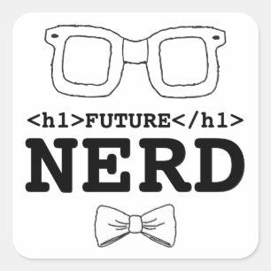 Future Nerd Clipart Nerd Brillen Clipart Design Quadratischer Aufkleber