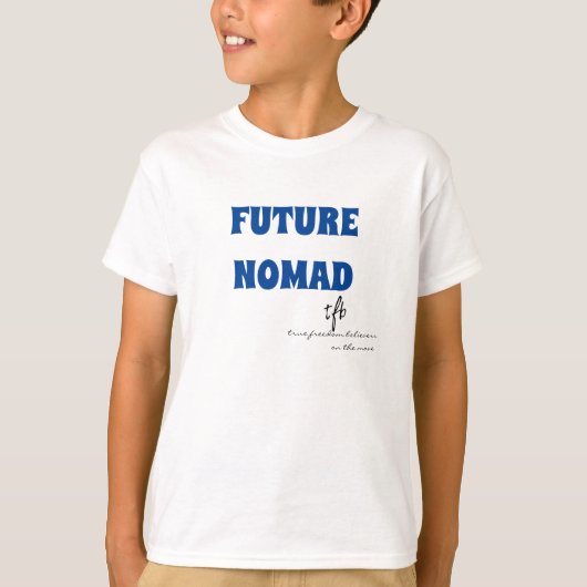 Future Nomad Deep Blue Text Boys T-Shirt (Vorderseite)