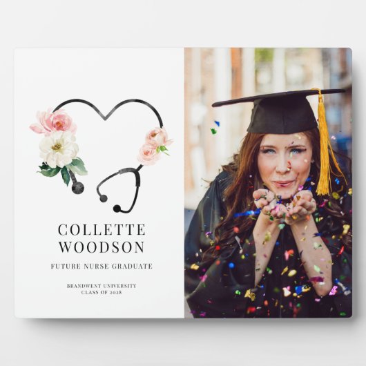 Future Nurse Abschluss Memento Foto Fotoplatte (Vorderseite)