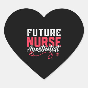 Future Nurse Anästhesist Shirt Herz-Aufkleber