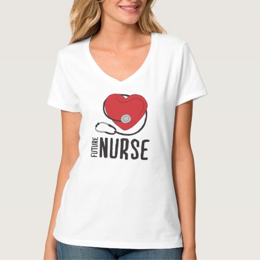 Future Nurse Bald zu Krankenpflegerkunst registrie T-Shirt (Vorderseite)