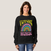 Future Nurse Bright Retro Rainbow Nurses Training Sweatshirt (Vorne ganz)