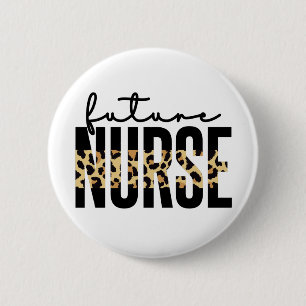 Future Nurse Cheetah Print Nurse in der Ausbildung Button