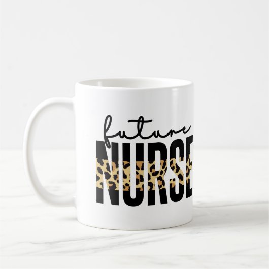 Future Nurse Cheetah Print Nurse in der Ausbildung Kaffeetasse (Links)