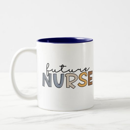 Future Nurse | Geschenk für Krankenpfleger Zweifarbige Tasse (Links)