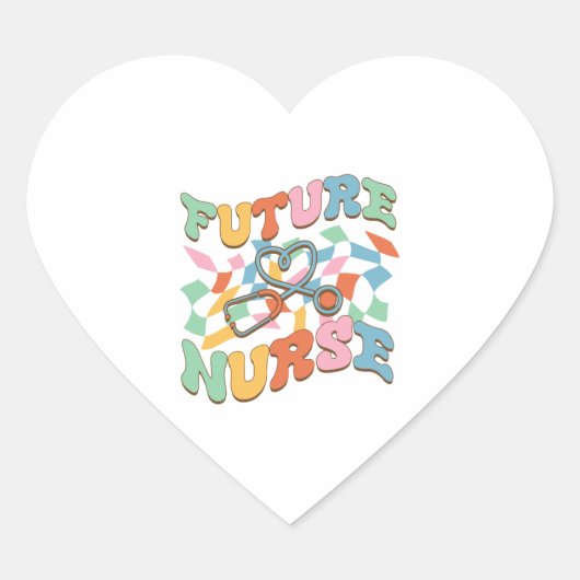 Future Nurse Herz-Aufkleber (Vorderseite)