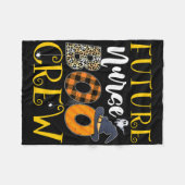 Future Nurse Leopard Future Nursing Halloween Boo Fleecedecke (Vorderseite (Horizontal))