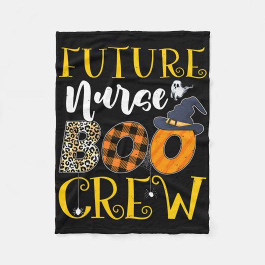 Future Nurse Leopard Future Nursing Halloween Boo Fleecedecke (Vorderseite)