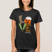 Future Nurse Leopard Pumpkin Halloween Liebe Nurse T-Shirt (Vorderseite)