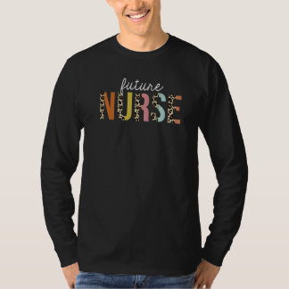 Future Nurse Life Leopard Print RN Registered Nurs T-Shirt