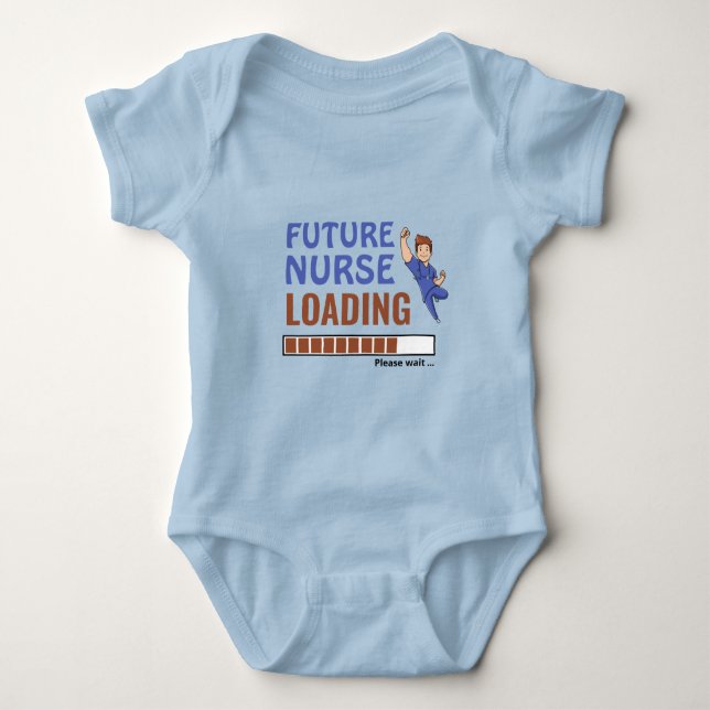 Future Nurse Loading Blue Funny machen Ihren eigen Baby Strampler (Vorderseite)