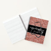 Future Nurse Medical Pink Glitzer Personalisiert Notizblock (Innenseite)