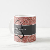 Future Nurse Medical Rose Gold Glitzer Name Kaffeetasse (Vorderseite Links)