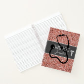 Future Nurse Medical Stethoscope Rosa Glitzer Name Notizblock (Innenseite)