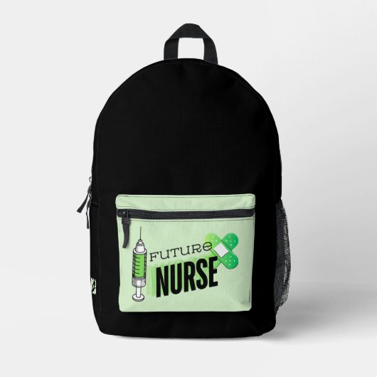 Future Nurse Monogram Bedruckter Rucksack (Vorderseite)