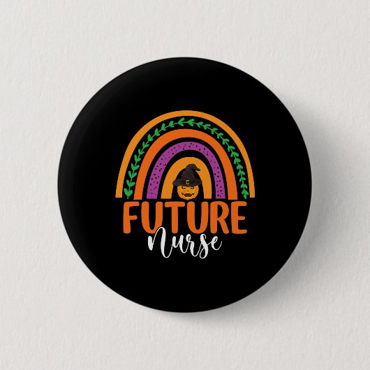 Future Nurse Nursing Rainbow Pumpkin Halloween Cos Button (Vorderseite)