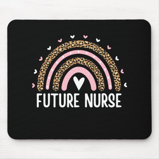 Future Nurse Nursing Student Leopard Rainbow Nursi Mousepad (Vorne)