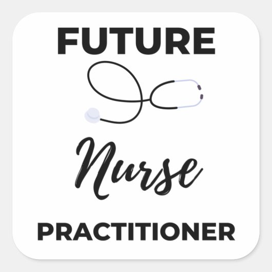 Future Nurse Practitioner 2 Quadratischer Aufkleber (Vorderseite)
