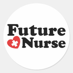 Future Nurse Runder Aufkleber