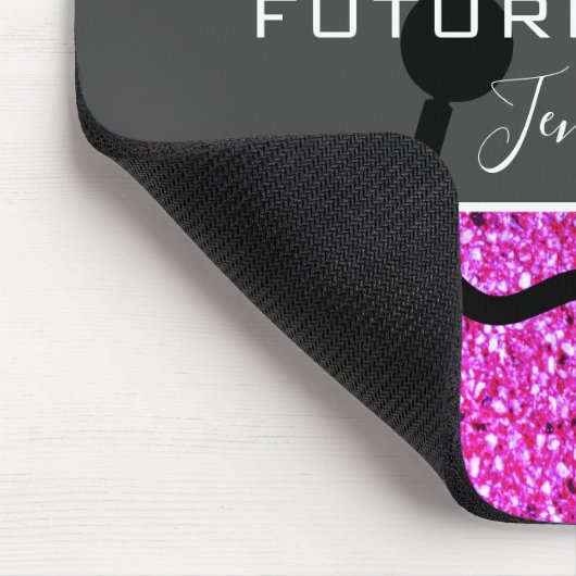 Future Nurse Stethoscope Lila Glitzer Name Mousepad (Ecke)