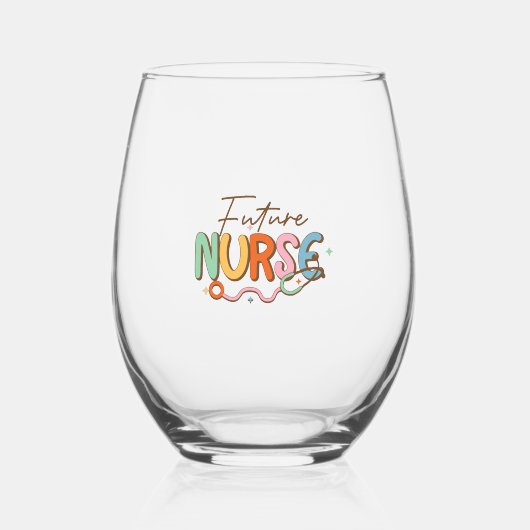 Future Nurse Weinglas Ohne Stiel (Vorderseite)