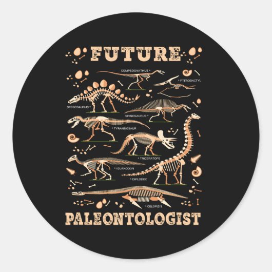Future Paleontologis Dinosaurs Paleontologe Runder Aufkleber (Vorderseite)