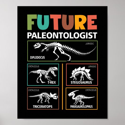 Future Paleontologist Dinosaur Fossil Paleontology Poster (Vorne)