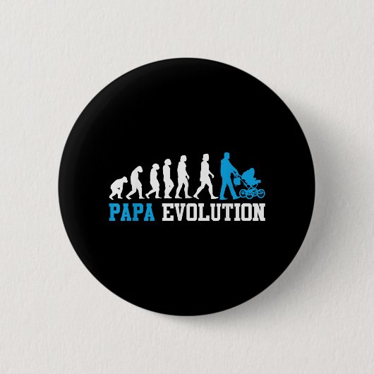 Future Pater Papa Evolution Funny Vaterhood Button (Vorderseite)