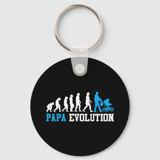 Future Pater Papa Evolution Funny Vaterhood Schlüsselanhänger (Vorderseite)