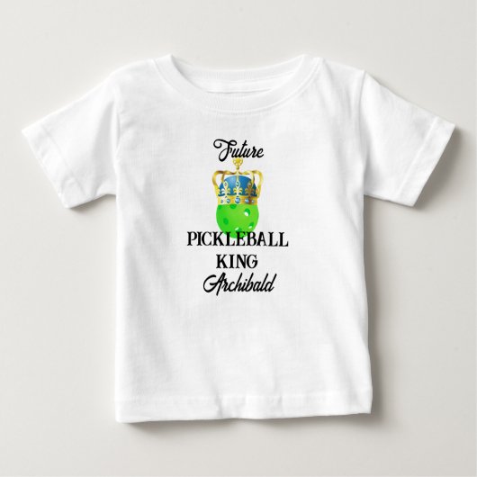 Future Pickleball King Baby Green Ball in Crown Baby T-shirt (Vorderseite)