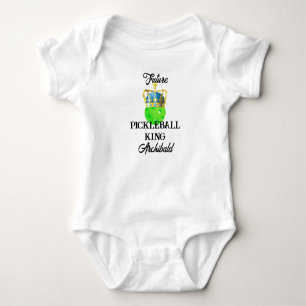 Future Pickleball King Baby Green Ball in Crown Strampler