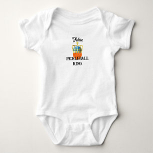 Future Pickleball King Orange Ball in Crown Baby Strampler