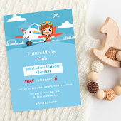 Future Pilot Airplane Adventure Birthday Einladung