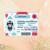 Future Pilot Airplane Boarding Pass Birthday Einladung