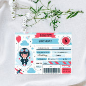 Future Pilot Airplane Boarding Pass Birthday Einladung