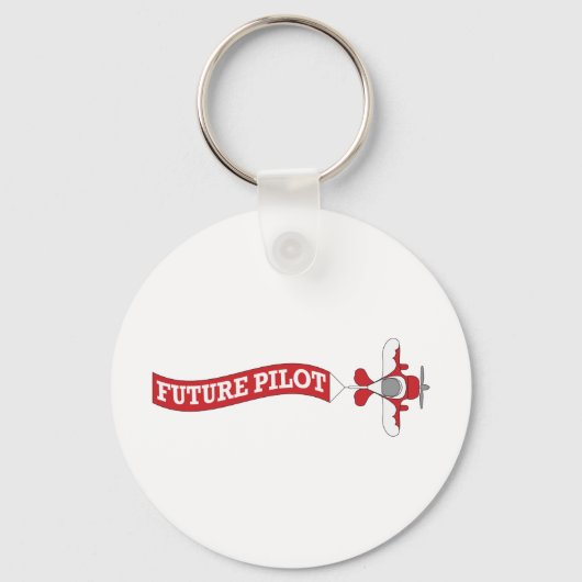 Future Pilot - Flugzeug mit Banner Schlüsselanhänger (Vorderseite)