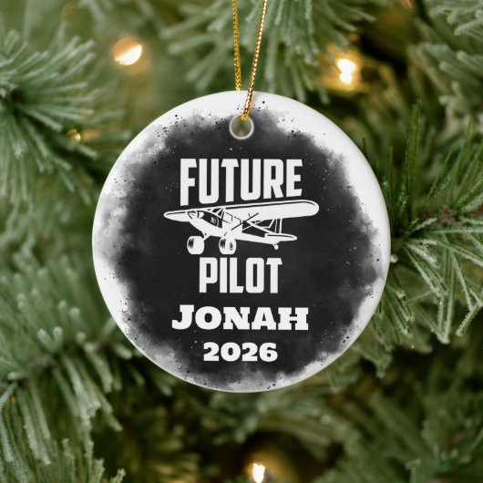 Future Pilot Graduation  Keramik Ornament (Baum)