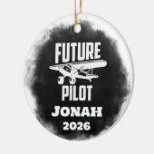 Future Pilot Graduation  Keramik Ornament (Links)