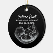 Future Pilot Pregnancy Announcement Funny Aviation Keramik Ornament (Links)