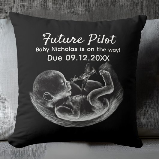 Future Pilot Pregnancy Announcement Funny Aviation Kissen