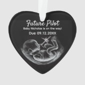 Future Pilot Pregnancy Announcement Funny Aviation Ornament (Rückseite)