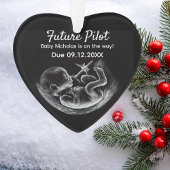 Future Pilot Pregnancy Announcement Funny Aviation Ornament