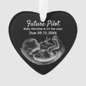 Future Pilot Pregnancy Announcement Funny Aviation Ornament (Rückseite)